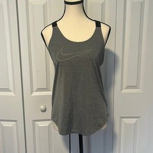NWOT Nike elastica grey dri fit tank cut out logo small